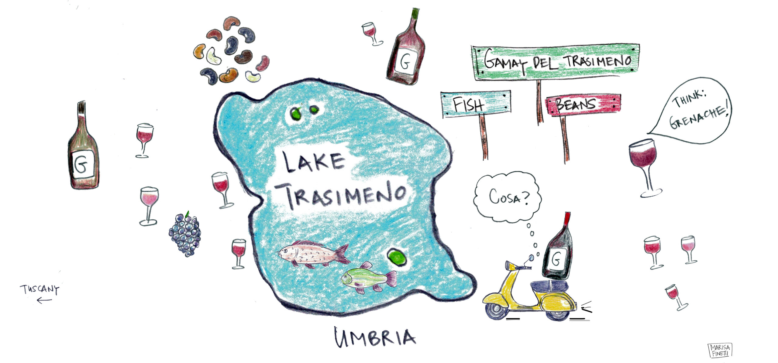 Lake fish, beans, and Umbria’s other red wine